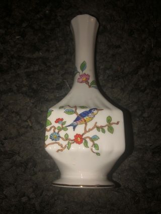 Vintage Aynsley Bud Vase Pembroke Pattern Bone China Birds Flowers