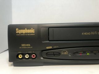 Symphonic SL260A 4 Head Hi - Fi Stereo Video Cassette Recorder VCR VHS W/ Remote 3