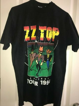 Zz Top Vintage Antenna Tour 1994 Concert T - Shirt Black Size Large