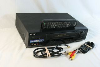 Sony Slv - N51 Vcr Player Vhs Video Recorder 4 Head With Remote