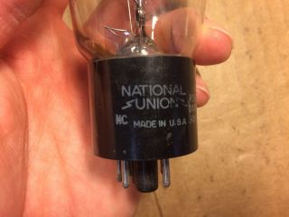 1944 National Union 5U4G Tube Tests Perfect Hanging Filament Black Plate HC date 2