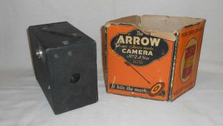 The Arrow: 1925 Box Camera No.  2a Size,  By Ansco,  Binghamton,  Ny