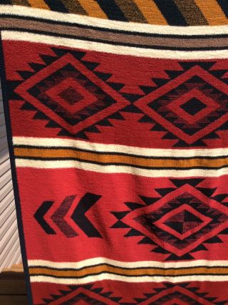 Vintage Biederlack Southwestern Aztec Reversible Throw Blanket 2