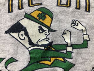 True Vintage 80s STARTER University Of Notre Dame FIGHTING IRISH T - shirt HUGE XL 4