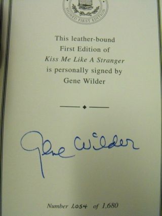 KISS ME LIKE A STRANGER LEATHER BOUND SIGNED FIRST EDITION BY GENE WILDER 3