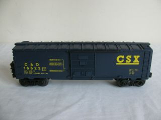 Vintage Lionel Trains O/o - 27 Scale C&o / Csx Box Car W/ Edt Light 6 - 16622 Vg