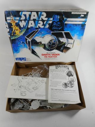 Un - Built Vintage Star Wars Darth Vader Tie Fighter Model Kit Mpc 1978 A Hope