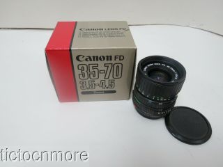 Vintage Canon Fd Zoom Camera Lens 35 - 70mm 1:3.  5 - 4.  5 No.  1263136 & Orig Box