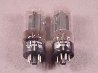 2 6l6gb Rca Black Plate Hifi Stereo Amplifier Vacuum Tubes Matching Codes 57 - 52