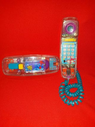 Vintage Conair Clear Phone Transparent See Through Telephone Sw206 Liquid Fish