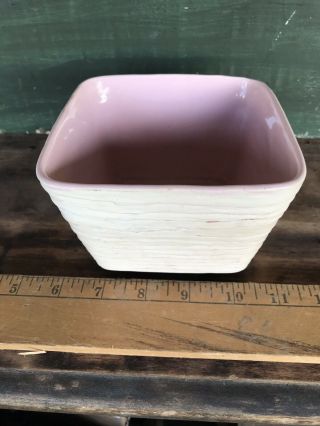 Vintage Shawnee Pottery Planter White Pink Inside Glazed