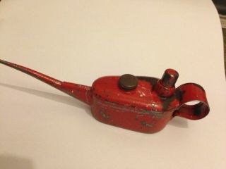 Vintage Red Sutcliffe Midget Oil Can / Oiler