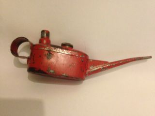 Vintage red Sutcliffe Midget oil can / oiler 4