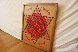 Vintage Chinese Checkers Wooden Board Hop Ching 2739 Usa No Marbles