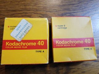 2 Roll Expired 1981 Kodak 8 Kodachrome 40 Film.  Boxes