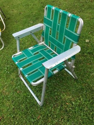 Vintage Aluminum Folding Lawn Chair Beach Camping Retro Child 