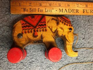 Vintage 1930s Gecevo Circus Elephant Wood German Wooden Pull Toy - Lego Clone