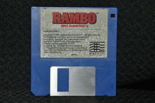 Vintage MacIntosh game disk Rambo First Blood Part II ship world wide 2
