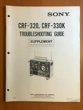 Troubleshooting Guide Sony Crf - 320,  Crf - 330k Multi Band Receiver D601