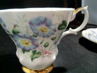 Vintage Royal Albert Fine China Tea Cup & Saucer MORNING GLORY 4