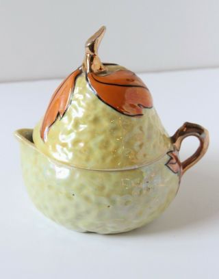 Vintage Ceramic Pear Reamer Juicer Yellow Luster