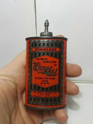 Vintage Boye Oil Lead Top Oiler Tin