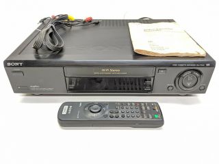Sony Slv - 775hf Hifi Stereo Vcr Vhs Player Recorder With Remote & Av Cable