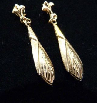 Vintage Art Deco Style 9ct Gold Earrings Dangle Earrings Scrap Gold Or Wear,