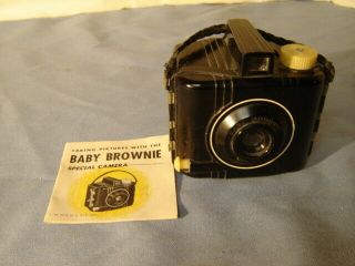 Vintage Eastman Kodak Baby Brownie Special Camera W/booklet Estate Find