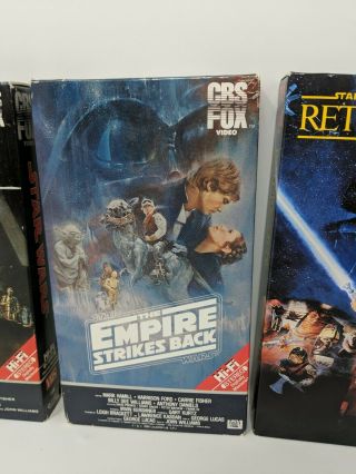 Star Wars Trilogy VHS CBS FOX Empire Strikes Back Return Jedi Theatrical Red VTG 3