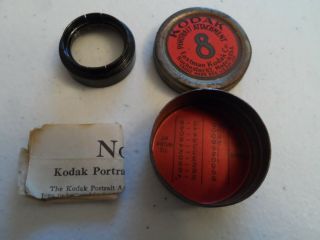 Vintage Eastman Kodak 8 Portrait Attachment Lens W/tin Case