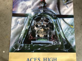 Iron Maiden Aces High 1985 Poster Vintage Rare Funky Enterprises 22x35 5