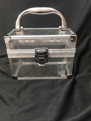 Vintage Caboodles Make Up Case Small 6  X 4 1/2  X 3 1/4  Silver Glitter