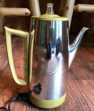 Vtg GE General Electric 9 cup Immersible Coffee Percolator pot harvest gold P15 3