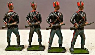 Four Vintage Britains Pre - War Lead Toy Soldiers Wwi Turkish Infantry Set 167 Nr