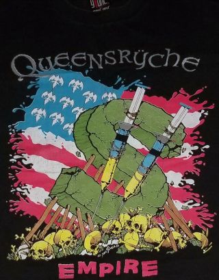 Queensrych Vintage 91 Pushead T - Shirt Xl Concert Metal Rock Punk Poster Lp Cd 45
