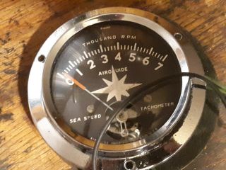 Vintage Airguide P - 6487 Sea Speed 7,  000 Rpm Boat Tachometer Gauge 4 " Diameter