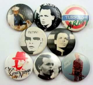 Gary Numan Button Badges 8 X Vintage Gary Numan Pin Badges Tubeway Army