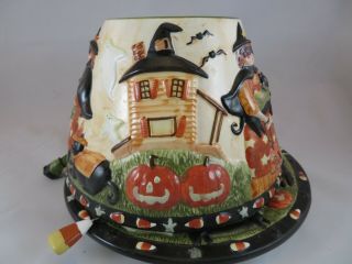 Yankee Candle Halloween Motif Vintage Candle Shade & Plate W/hanging Ornaments