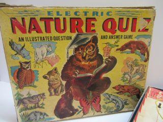 Vtg 50s Jacmar Electric Nature Animal Quiz Question Answer Game Toy 2