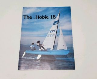 Vintage 1979 Hobie Cat 18 Sailboat Brochure,  Bonus - Folds Out Into Poster