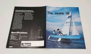 Vintage 1979 Hobie Cat 18 Sailboat Brochure,  Bonus - Folds out into poster 2