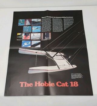 Vintage 1979 Hobie Cat 18 Sailboat Brochure,  Bonus - Folds out into poster 4