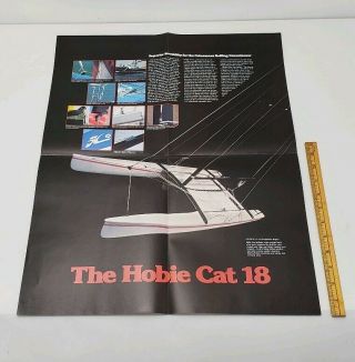 Vintage 1979 Hobie Cat 18 Sailboat Brochure,  Bonus - Folds out into poster 5