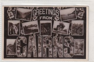 Vintage Postcard Greetings From Cairns North Queensland 1900s