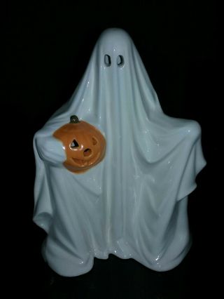 Vintage Ceramic Ghost Pumpkin Halloween Decor Lamp Light