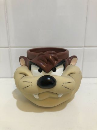 Tasmanian Devil Vintage 1992 Looney Tunes Warner Brother Collectable Plastic Mug