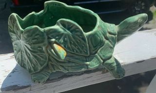 Vintage Mccoy Pottery Green Turtle Planter