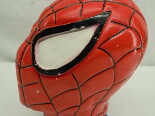 Vintage Painted Ceramic Marvel Spider - Man Character Head / Bust Coin Bank 5