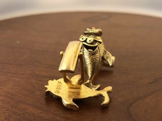 Vintage Starkist Charlie The Tuna Cuff Links And Tie Clasp Tie Clip By SKF 2